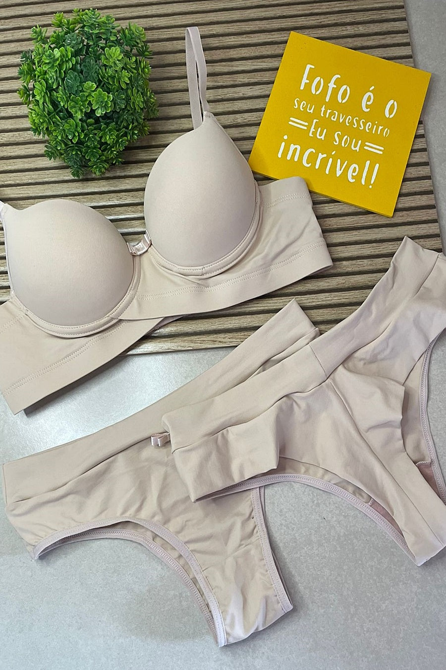 Basic Set with Padding and Underwire in Microfiber Includes 2 Panties | Ref: 100